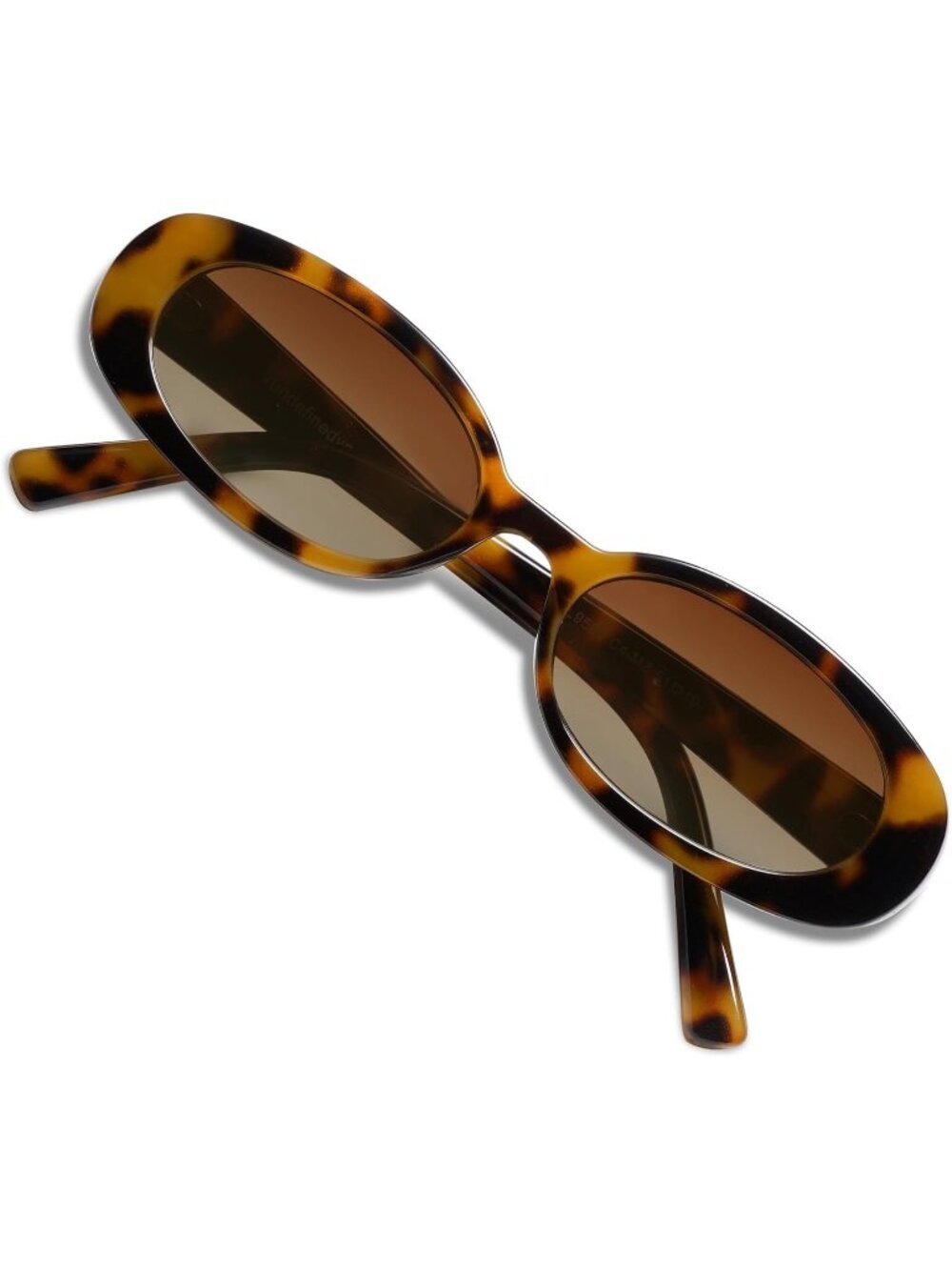 Women's Tortoise Brown Polarized Retro Oval Small Narrow VL9580 90s Sunglasses